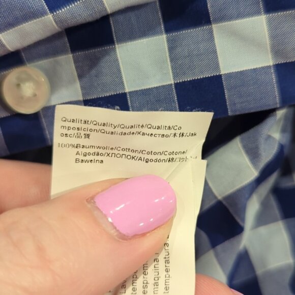 Hugo Boss regular fit blue checkered long sleeve dress shirt - Picture 7 of 8